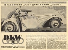 DKW Meisterklasse Reklame 1935 Auto Union Werbung Cabrio Limousine bezaubernd