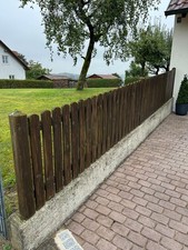 Lattenzaun aus Holz mit mehreren Elementen incl. Gartentor,  Zustand gut, 