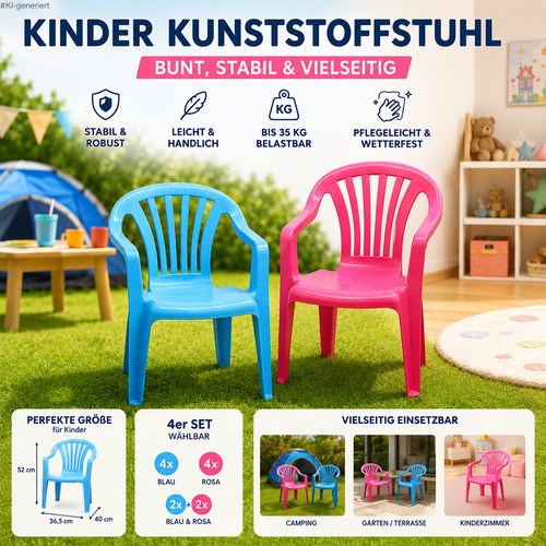 Kinder kunststoffstuhl 4er set - 4er,