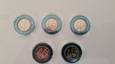 5x10 Euro Gedenkmünzen 2021, Auf dem Wasser, Polymer-Ring, PP/Spiegelglanz
