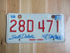 Nummernschilder USA Sammlung South Dakota 1989 Auto Kennzeichen