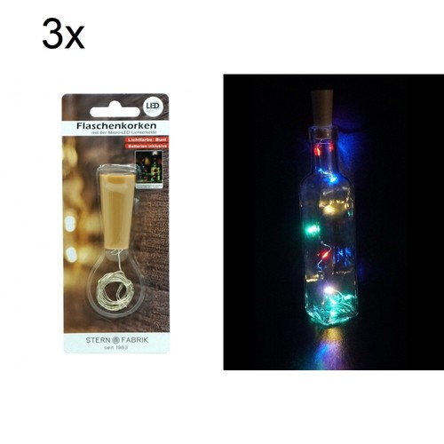 Led flaschenkorken bunt - 3x,