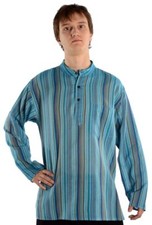 Fischerhemd türkis gestreift