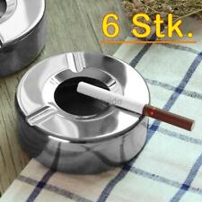 6er Set Aschenbecher Edelstahl Windaschenbecher mit Deckel Ascher für Zigaretten