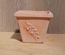 Blumentopf 25x25 cm m.Olivendekor Terracotta Garten Terrakotta Deko  Blumenkübel
