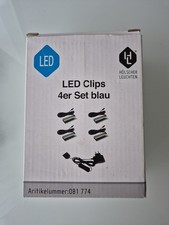 Hölscher Leuchten 4er Set LED Clips Blau mit Schalter