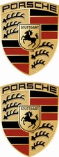 Porsche Original Aufkleber Sticker Logo 2X 46m x 60mm Auto-Tuning Styling Wappen