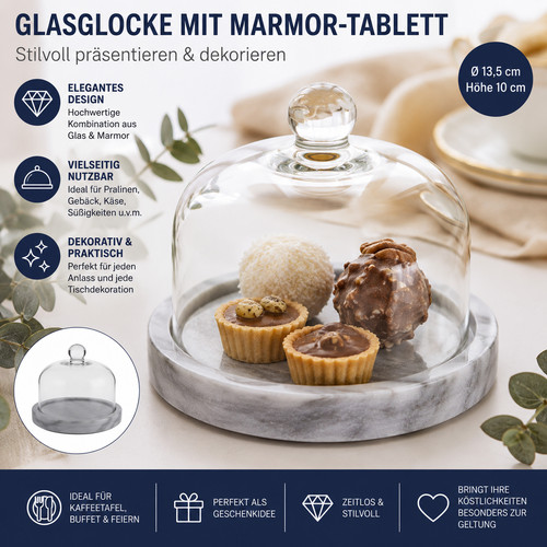 Glassturz mit untersetzer - mit,