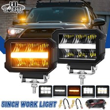 2x 4,5" LED Arbeitsscheinwerfer 12V Weiß/Amber Positionslicht E9 Rückfahrlampe