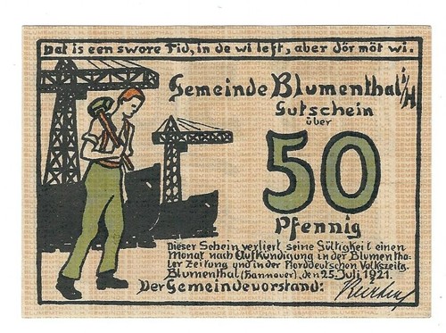 Notgeld blumenthal gemeinde - notgeld,