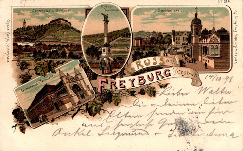 Litho gruss aus freyburg - litho,