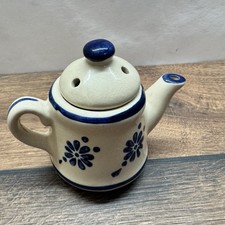 Kleine Steingut Teekanne blau