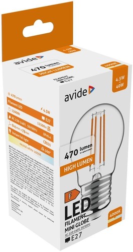 Avide led filament - mini, globe