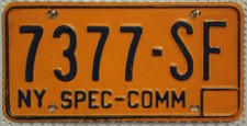 New York Nummernschild USA Kennzeichen US License Plate NY Spec-Comm 7377-SF