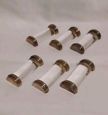 Antike massive Messerbänkle Messerbank 6x Stück Glas/versilbert Messerablage