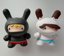 Kidrobot Custom Sculpture Ninja 3" Dunny Art Figur Lot (The Bots) janky kawaii