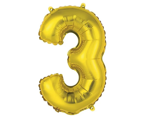 Balon foliowy cyfra złota - 3,,
