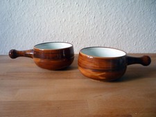 2 braune Auflaufformen - Fondue Töpfe - Saucen Form - Förmchen - Walküre S.P.M.