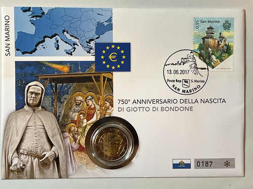 Numisbrief san marino euro - marino, 2