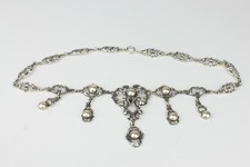 antike Trachten Collier Halskette 835 Silber Ca. 40.5cm