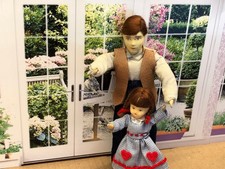 Erna Meyer Biegepuppe 15 cm Mann Vater (2), Puppenstube M 1:10, Neuwertig