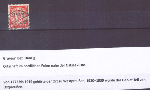 Danzig stempel grunau bez - stempel,