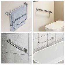 Edelstahl Haltegriff Griff Wandgriff Bad Badewanne Dusche Stange gebürstet chrom