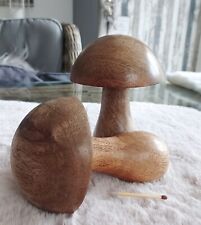 vintage massiv Holz braune große Deko Pilze Herbst Advent Weihnacht