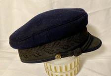 Herren Militärmütze Schiebermütze Hut Marine Matrose Vintage Blau / Schwarz