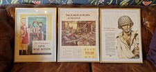 3x Vintage WWII Poster gerahmt