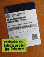 2022/23 --- Bayern München - Manchester City -- Champions League Ticket / Foto