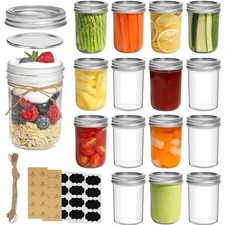 Einmachgläser 250ml, Mason jars, Vorratsgläser, 16 Stück, Spülmaschinenfest, ...