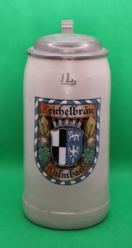 Bierkrug mit zinndeckel - mit,