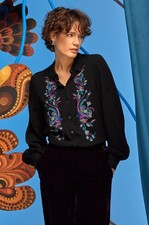 Folklorebluse Festival Boho Folklore Stickerei bestickt MEDICINE