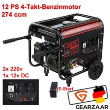 Stromgenerator Benzin Stromerzeuger 4-Takt 12PS E-start für Haus 2x 230V, 1x 12V