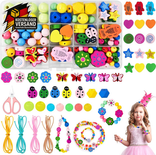 Bunte holzperlen set für - set,