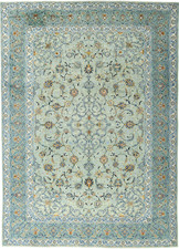 Perserteppich Kashan Kork 357 x 258 cm Orientteppich Top Zustand - Pistaziengrün