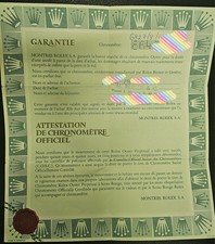 Rolex 6827 Warranty Zertifikat