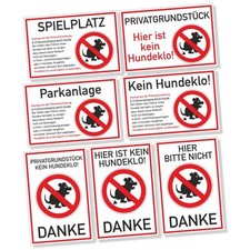 Kein Hundeklo, Verbot Hundehaufen Spielplatz, Park, Schild Aufkleber DRU 0162