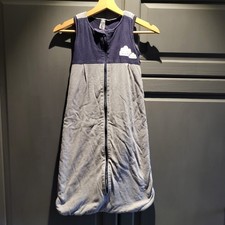 Topomini Schlafsack gefüttert,  weiß/blau  mit Wolke Gr. 90 Übergang