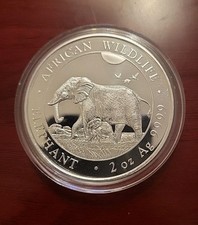2 Oz African Wildlife Elefant Silbermünze 2022 - Silber 999.9