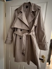 Madeleine Trenchcoat Mantel Tuchmantel beige kitt greige mit Gürtel 44
