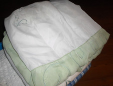 2 Landhaus Gardinen Stores Kräuselband weiß grün Länge 145/ Breite 140 cm