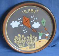 kmk Kupfermühle Wandteller 28 cm Herbst 4-Jahreszeiten Keramik Teller