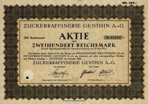 Zuckerraffinerie genthin 1926 - genthin,