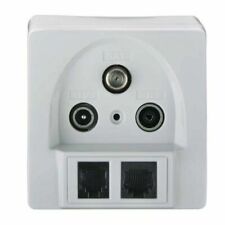 Multimedia Dose 5 fach SAT TV Netzwerk Telefon Anschlußdose LAN HD 4K DSL RJ45