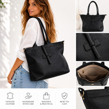 Damen leder handtasche - leder, shopper