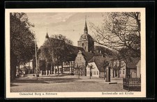 Burg a. Fehmarn, Ansichtskarte, Breitestraße mit Kirche 