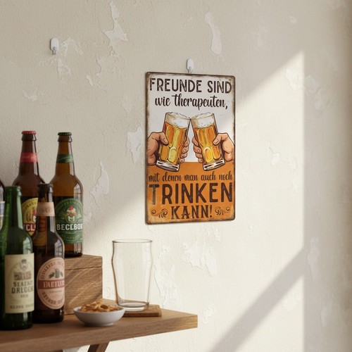 Blechschild freunde sind wie - blechschild,