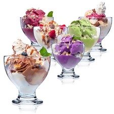 KADAX Eisbecher Glas Set, Eisschalen, Dessertgläser mit Fuß, (6, 450 ml)